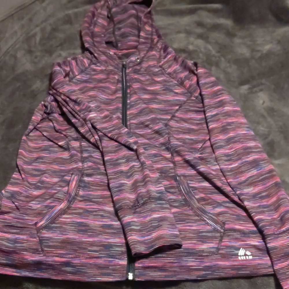 Active hoodie pink stripes size 14/16